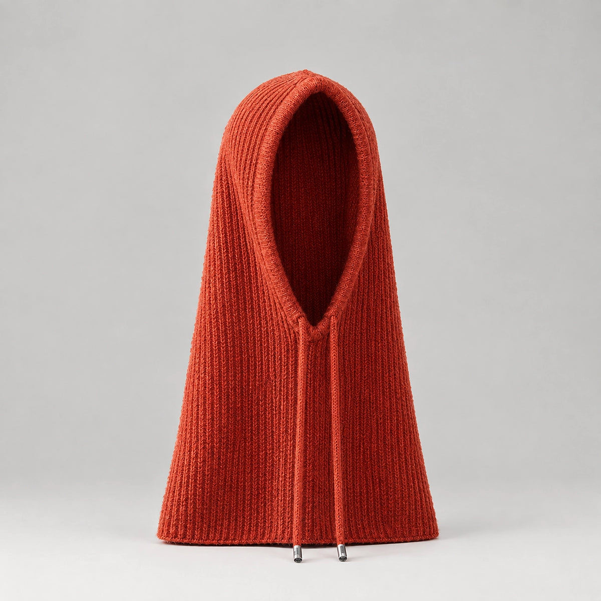 Brynn Wool Blend Balaclava Hood — Dark Orange (headwear solo front)