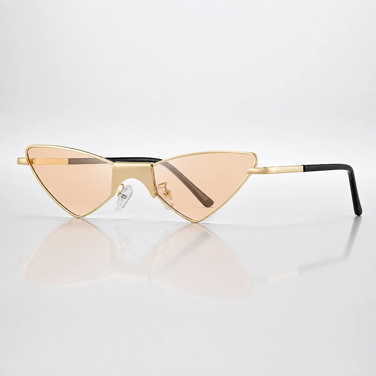 Delara Cat-Eye Sunglasses — Gold Frame Tea Slices (sunglasses hero)