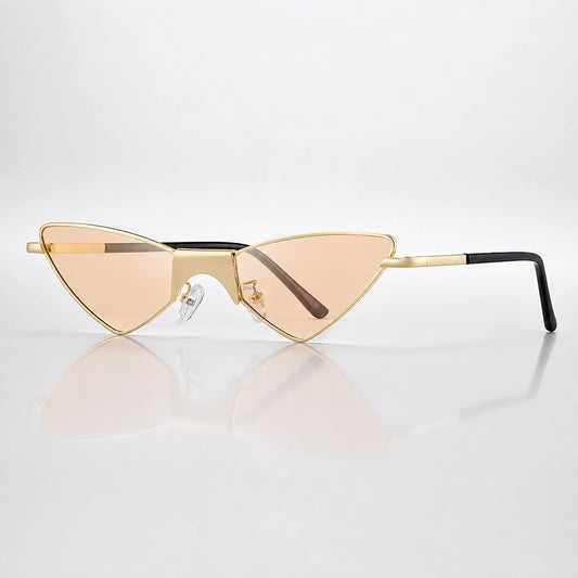 Delara Cat-Eye Sunglasses — Gold Frame Tea Slices (sunglasses hero)