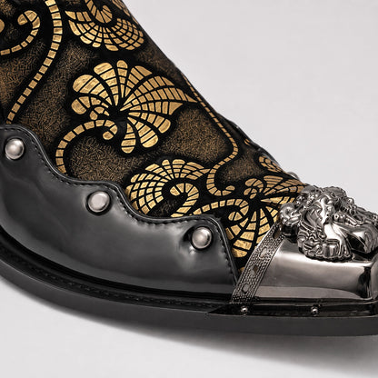Halvorn Leather Pointed Loafers — Gold (mens shoe zoom)