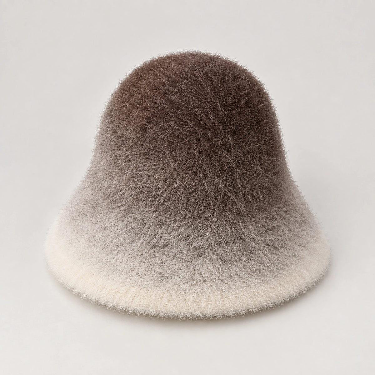 Lumiye Rabbit Fur Bucket Hat — Gradient Rabbit Fur Bucket Hat Brown (headwear solo alt)