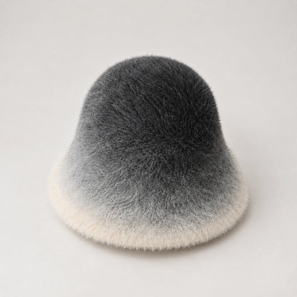 Lumiye Rabbit Fur Bucket Hat — Gradient Rabbit Fur Bucket Hat Gray (headwear solo alt)