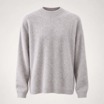 Beloru Cashmere Crewneck Sweater — Gray Beige (apparel solo)