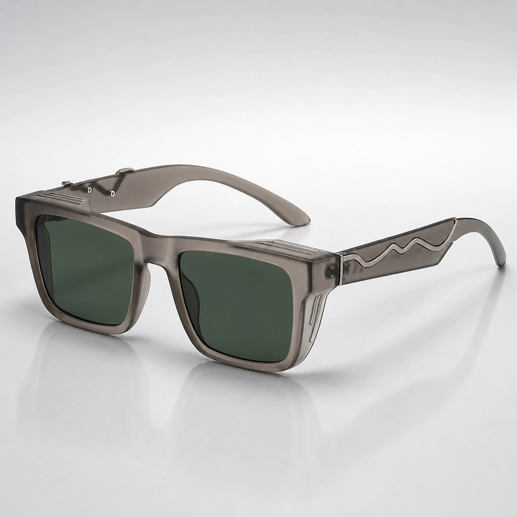Halvon Ridgeway Sunglasses — Gray Frame Green Film (sunglasses hero)