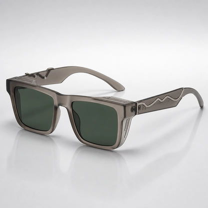 Halvon Ridgeway Sunglasses — Gray Frame Green Film (sunglasses hero)