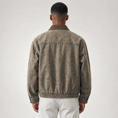 Drexel Cotton Washed Jacket — Gray Khaki (apparel back)