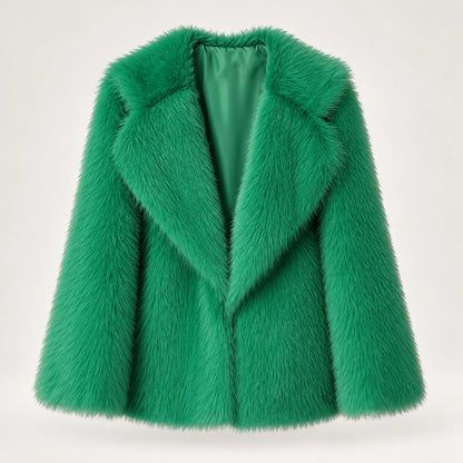 Neravessa Lapel Coat — Green (apparel solo)
