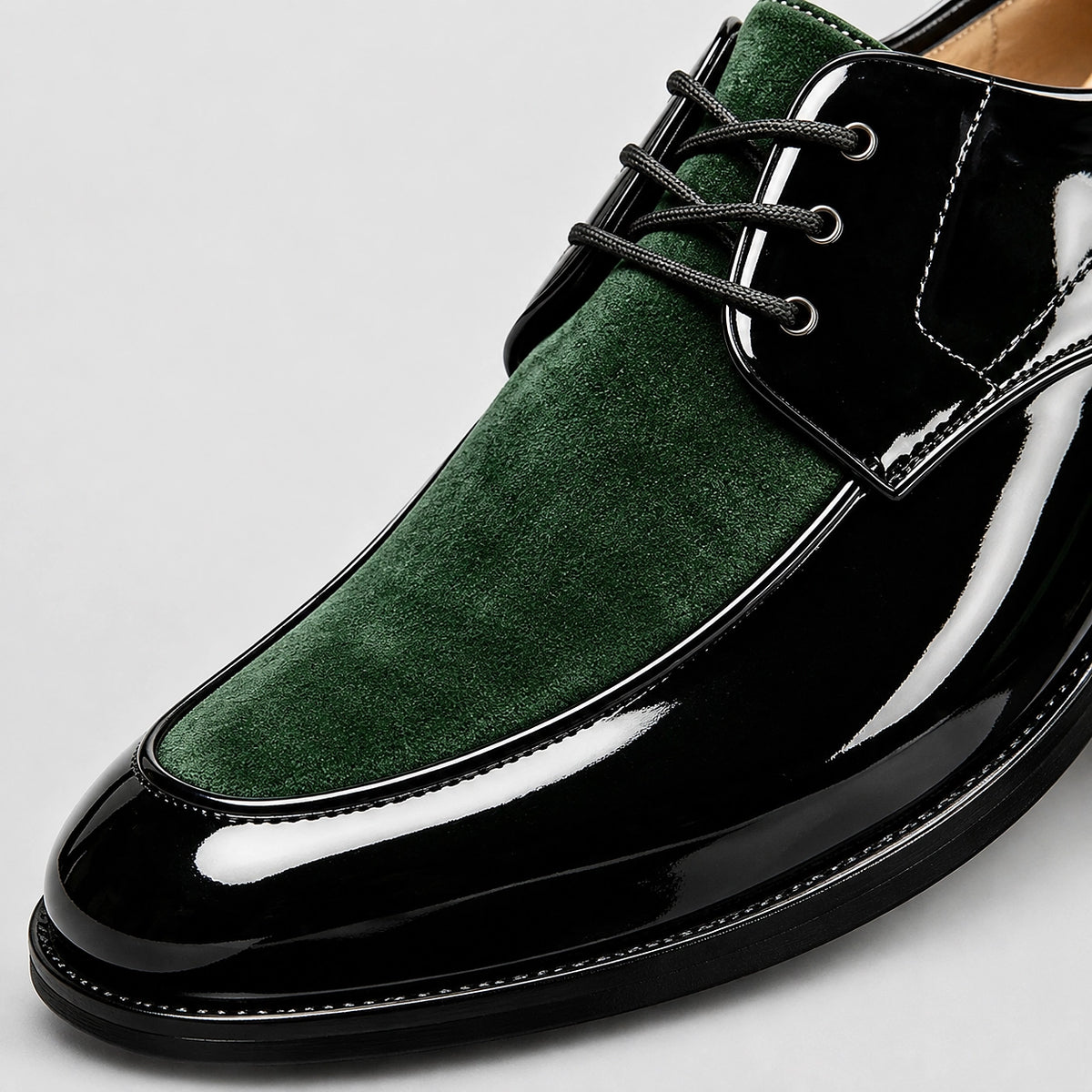 Halvord Leather Derby Oxfords — Green (mens shoe zoom)
