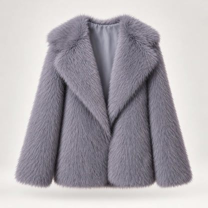 Neravessa Lapel Coat — Grey (apparel solo)