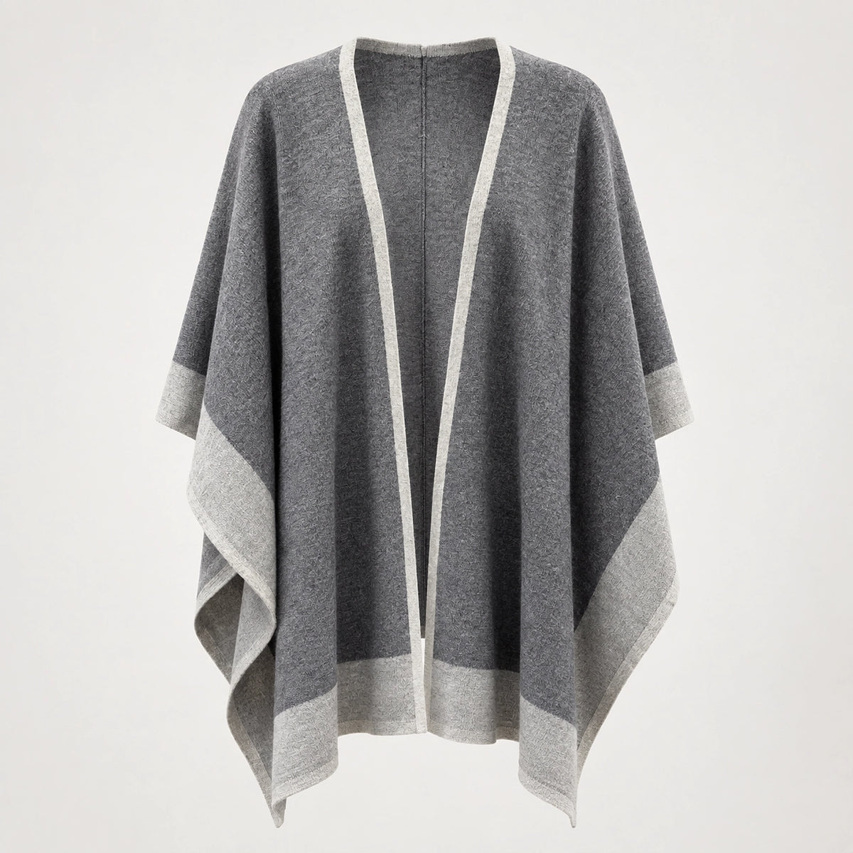 Halvera Merino Wool Poncho — Grey (apparel solo)