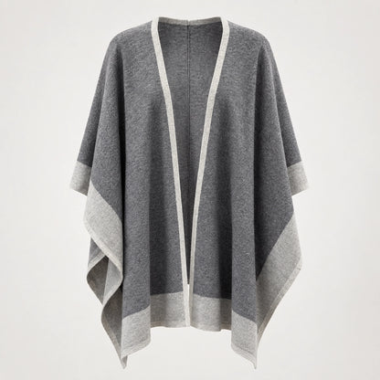 Halvera Merino Wool Poncho — Grey (apparel solo)