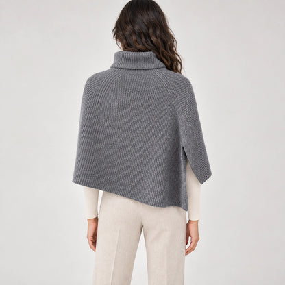 Hobart Wool Poncho — High-end Gray (apparel back)
