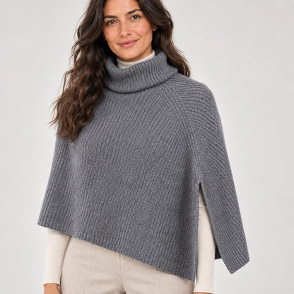 Hobart Wool Poncho — High-end Gray (apparel detail)