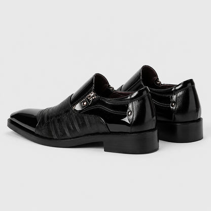 Halvor Leather Loafers — Hollow Black (mens shoe angle)