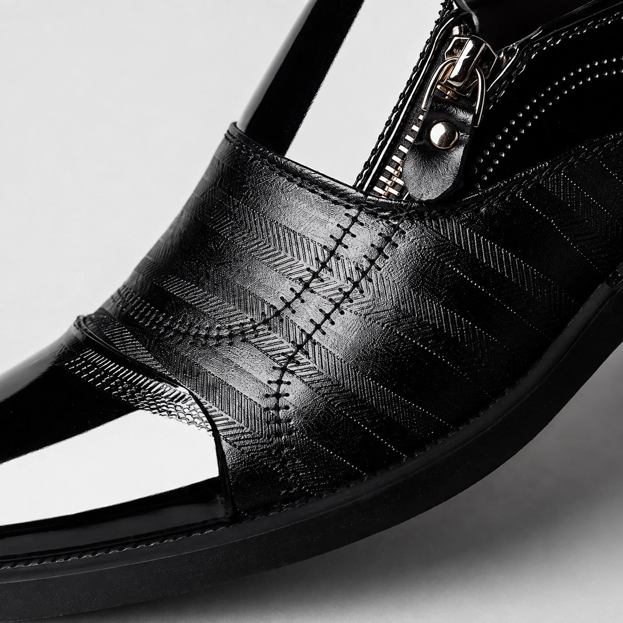 Halvor Leather Loafers — Hollow Black (mens shoe zoom)