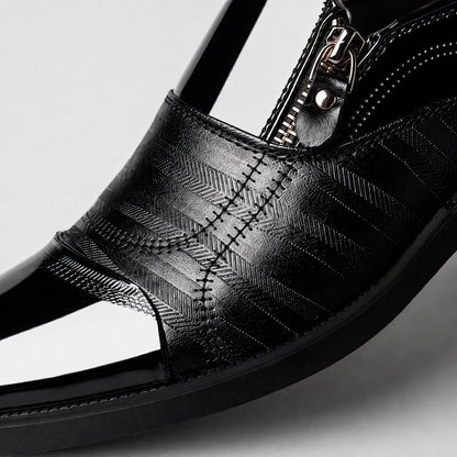 Halvor Leather Loafers — Hollow Black (mens shoe zoom)