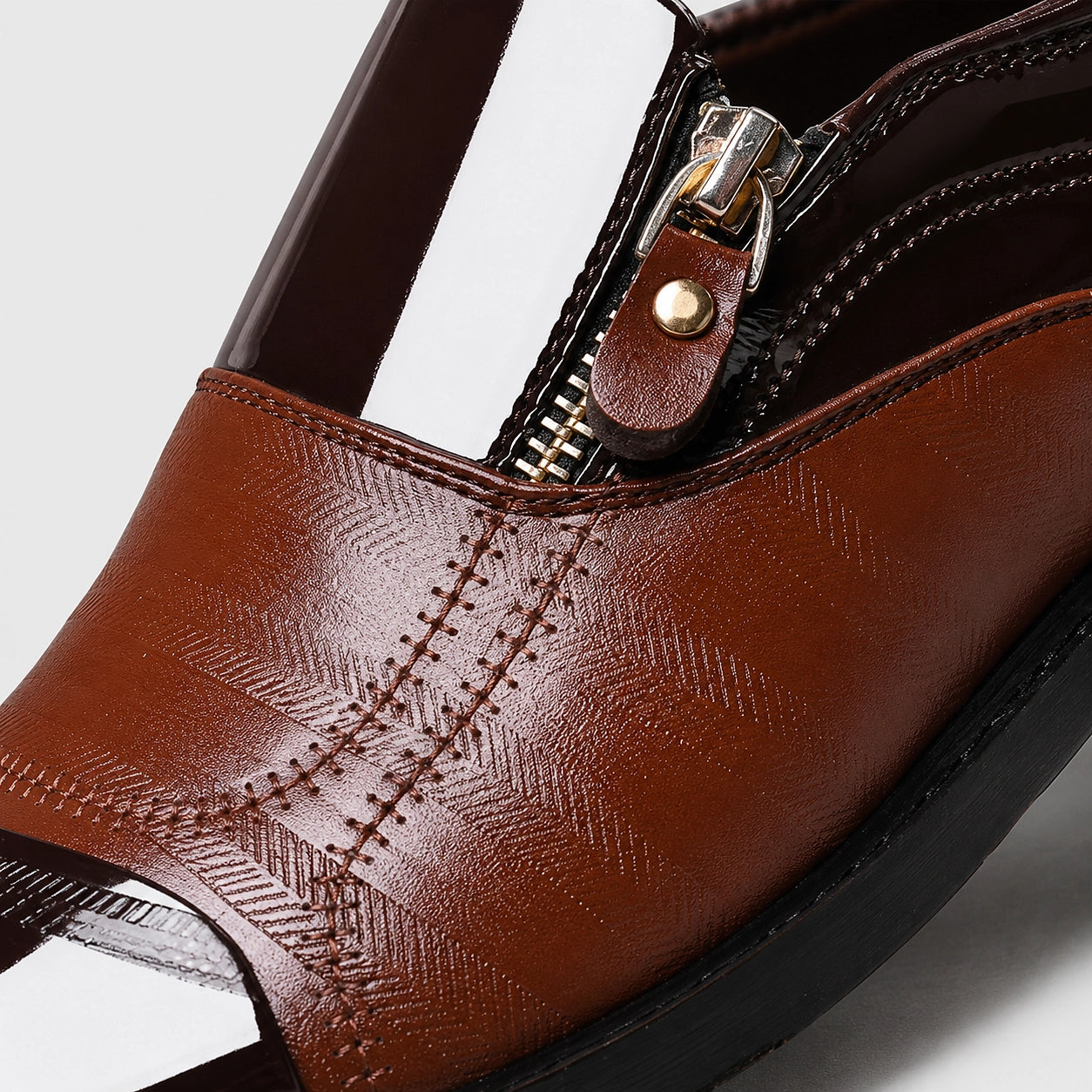 Halvor Leather Loafers — Hollow Brown (mens shoe zoom)