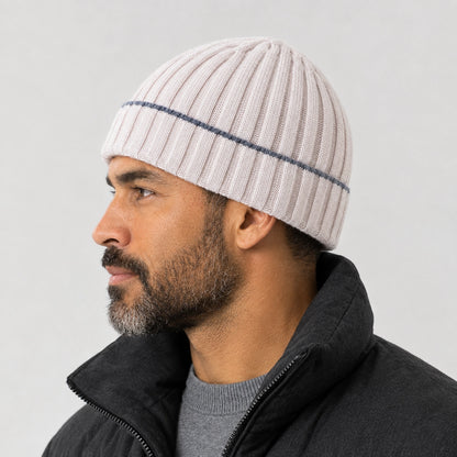 Dalton Wool Beanie — Ivory (headwear model alt)
