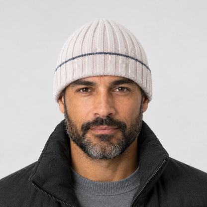 Dalton Wool Beanie — Ivory (headwear model front)