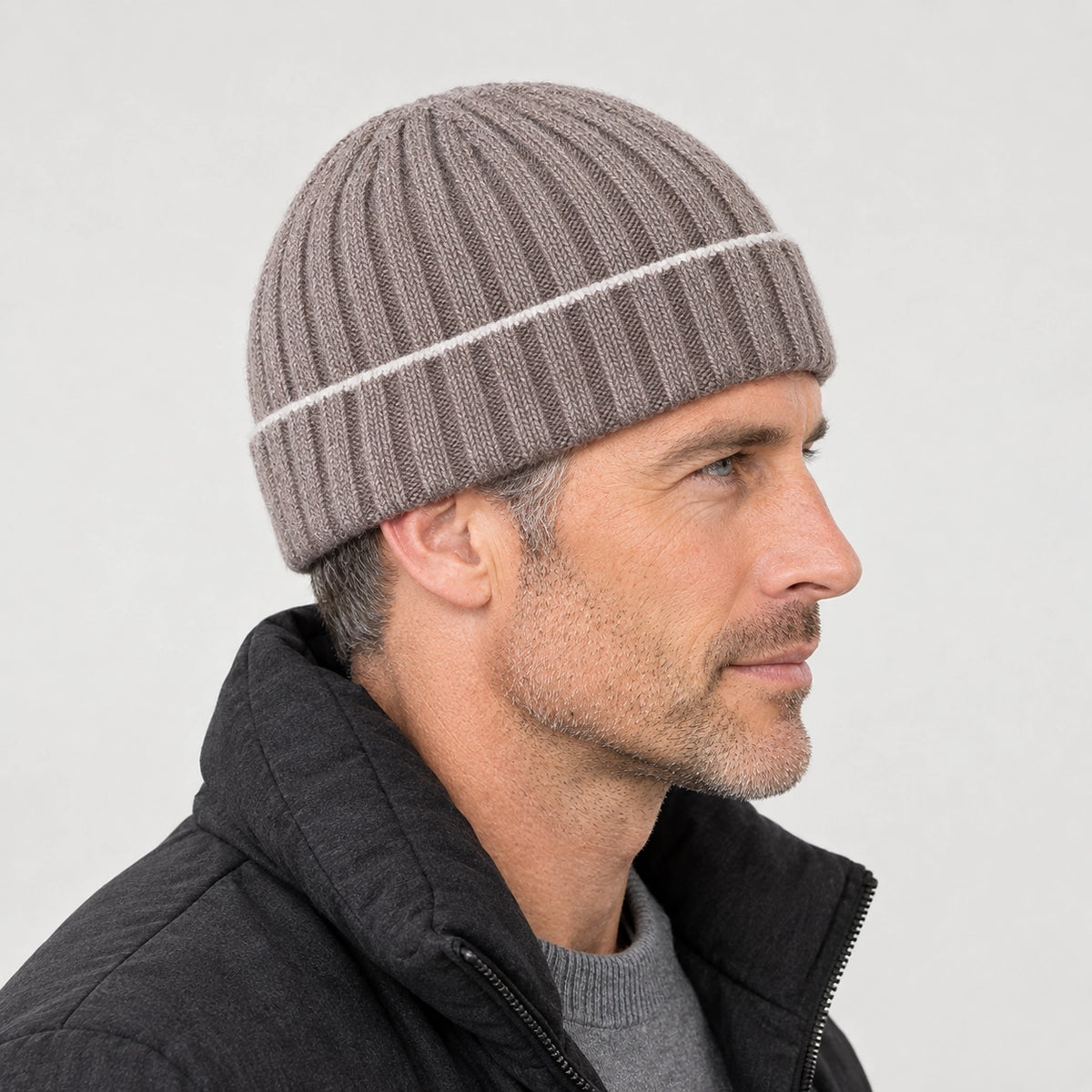 Dalton Wool Beanie — Khaki (headwear model alt)