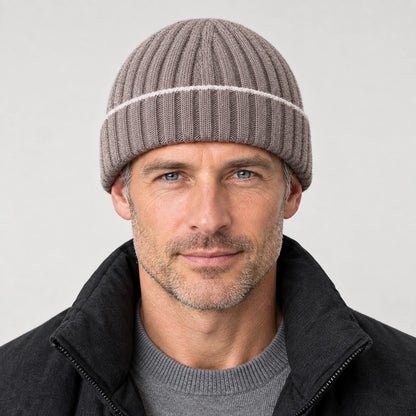 Dalton Wool Beanie — Khaki (headwear model front)