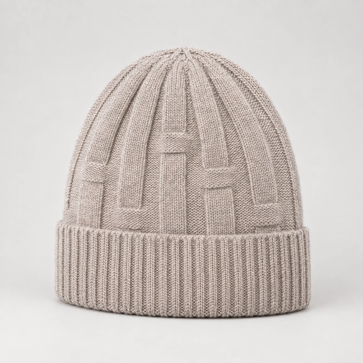 Drummond Wool Beanie — Khaki (headwear solo front)