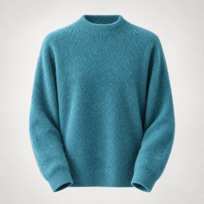 Halvern Cashmere Crewneck Sweater — Lake Blue (apparel solo)