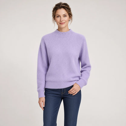 Halvern Cashmere Crewneck Sweater — Lavender (apparel front)