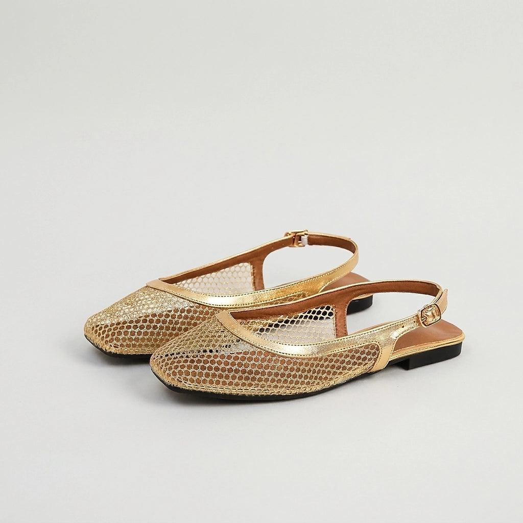 Lucy Mesh Slingback Flat Sandals