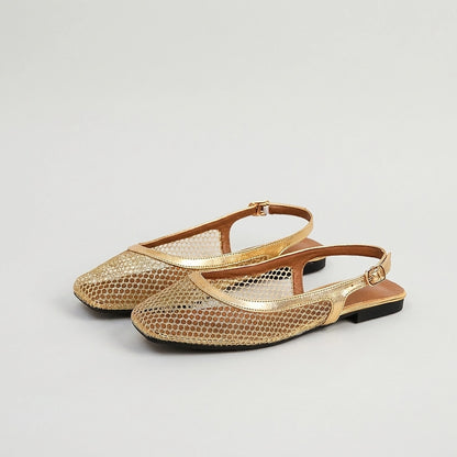 Lucy Mesh Slingback Flat Sandals