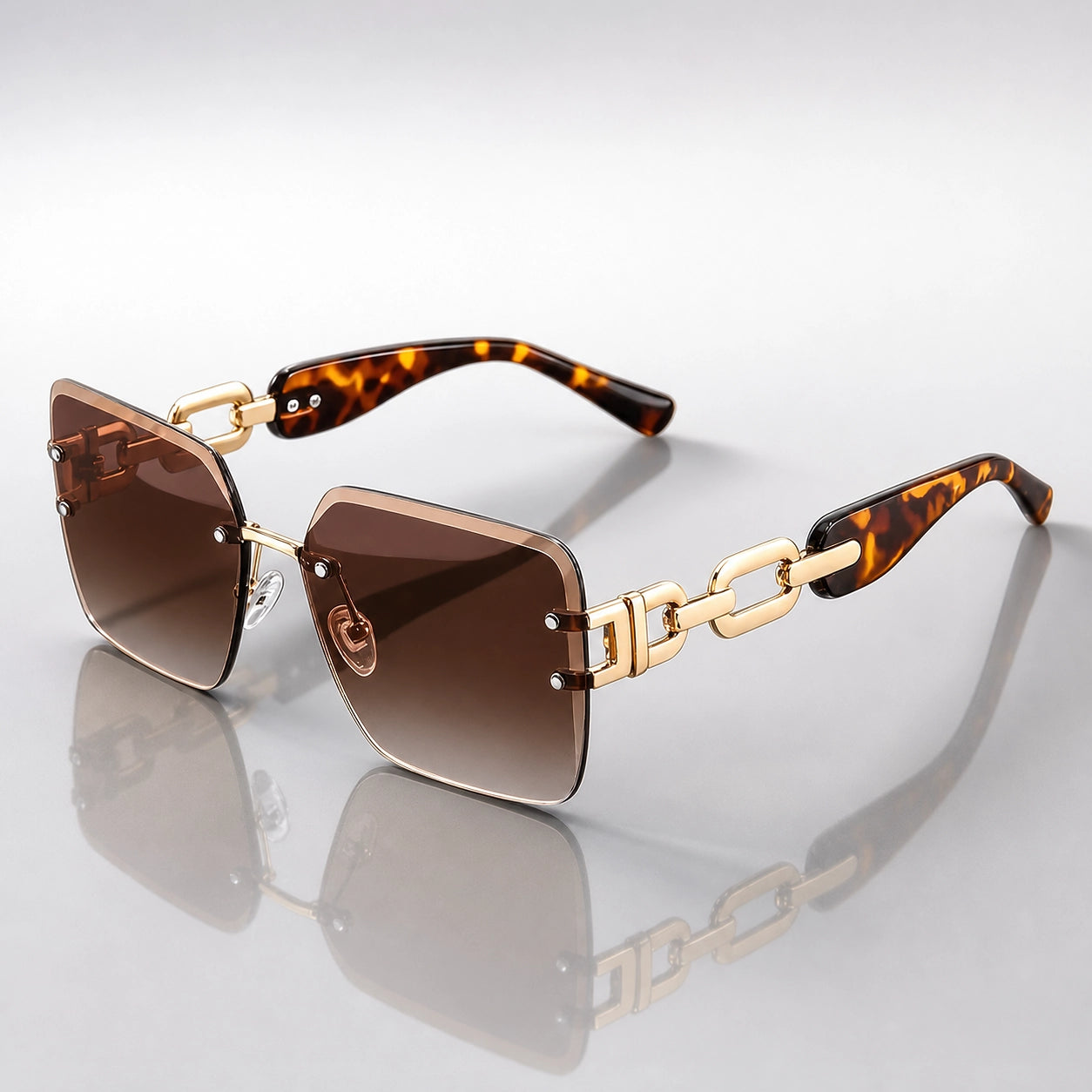 Delara Riviera Sunglasses — Leopard Brown (sunglasses hero)