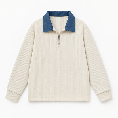 Darsenne Knit Sweater — Light Beige (apparel solo)