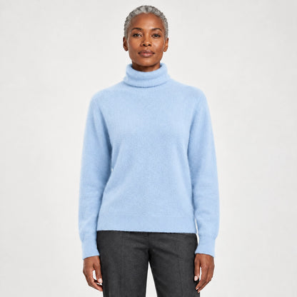Delwyn Cashmere Turtleneck Sweater — Light Blue (apparel front)