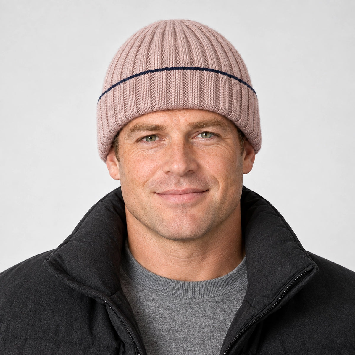 Dalton Wool Beanie — Light Brown (headwear model front)