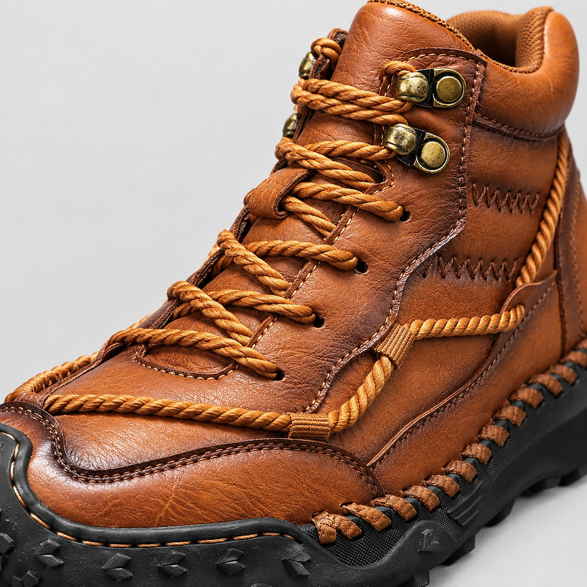 Dravell Leather High-Top Boots — Light Brown (mens shoe zoom)
