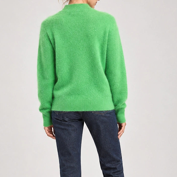 Halvern Cashmere Crewneck Sweater — Light Green (apparel back)