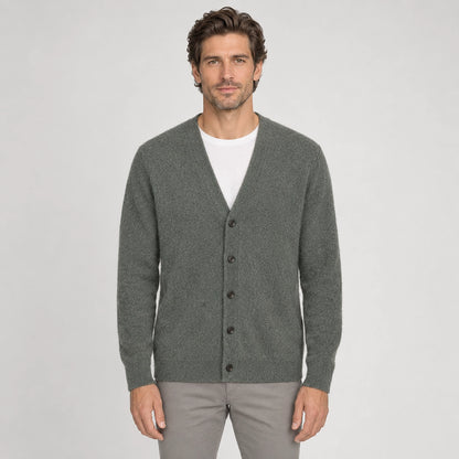 Dalven Wool Blend Cardigan — Light Military Green (apparel front)