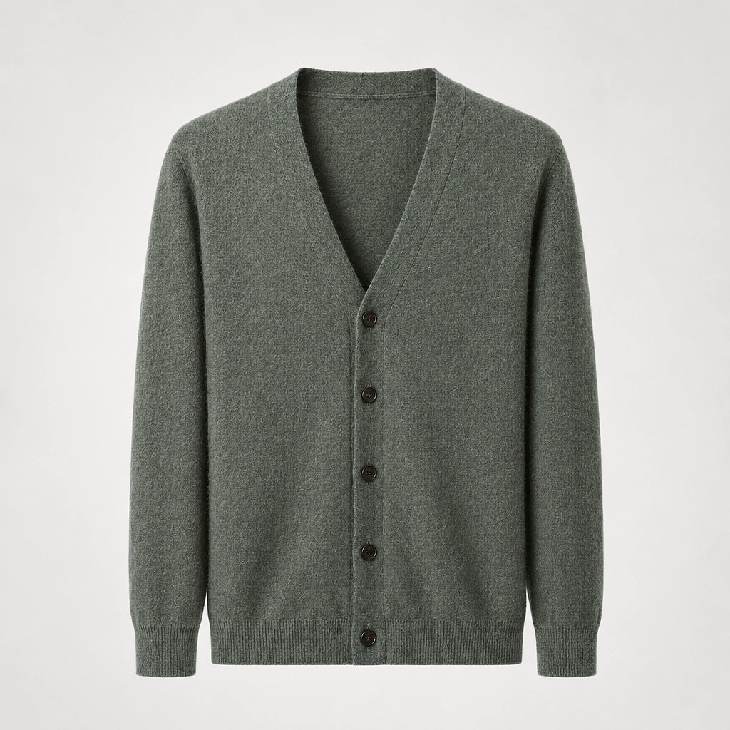 Dalven Wool Blend Cardigan — Light Military Green (apparel solo)