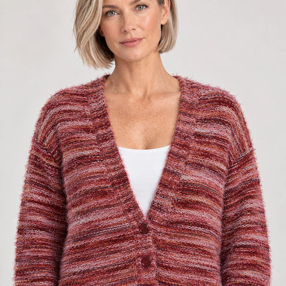 Belara Cotton Blend Cardigan — Mauve (apparel detail)