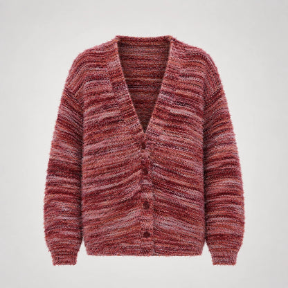 Belara Cotton Blend Cardigan — Mauve (apparel solo)