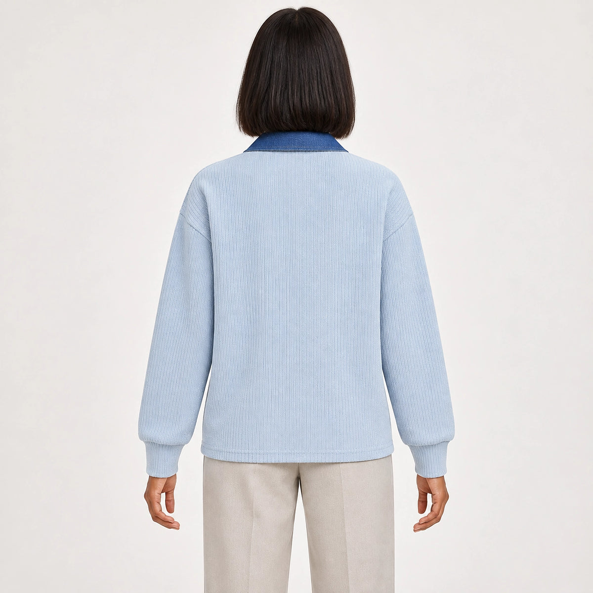 Darsenne Knit Sweater — Moonlight Blue (apparel back)