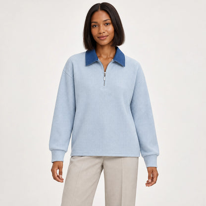 Darsenne Knit Sweater — Moonlight Blue (apparel front)