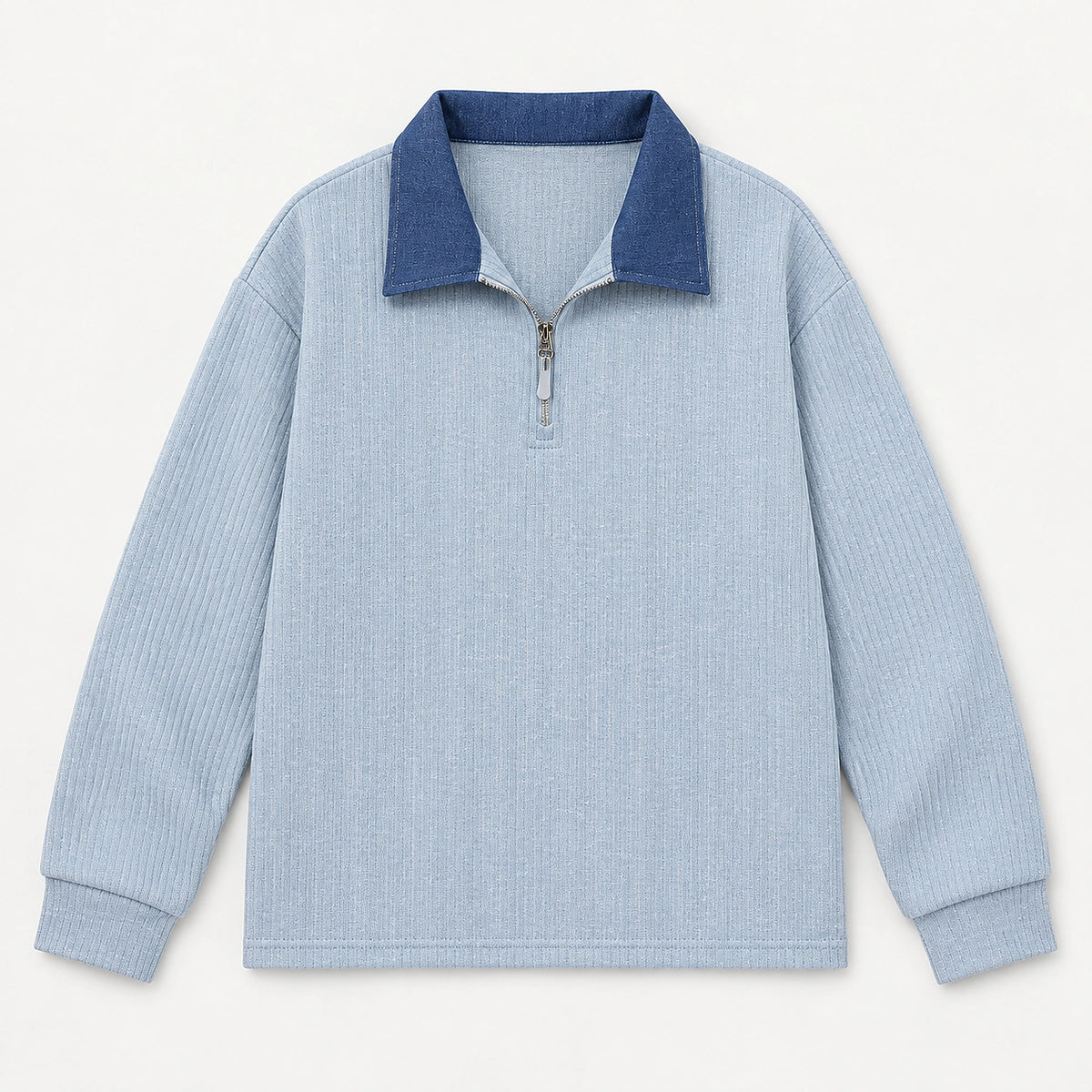 Darsenne Knit Sweater — Moonlight Blue (apparel solo)