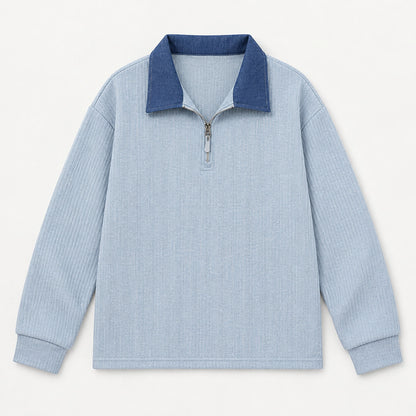 Darsenne Knit Sweater — Moonlight Blue (apparel solo)