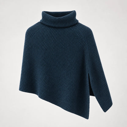 Hobart Wool Poncho — Navy Blue 2 (apparel solo)