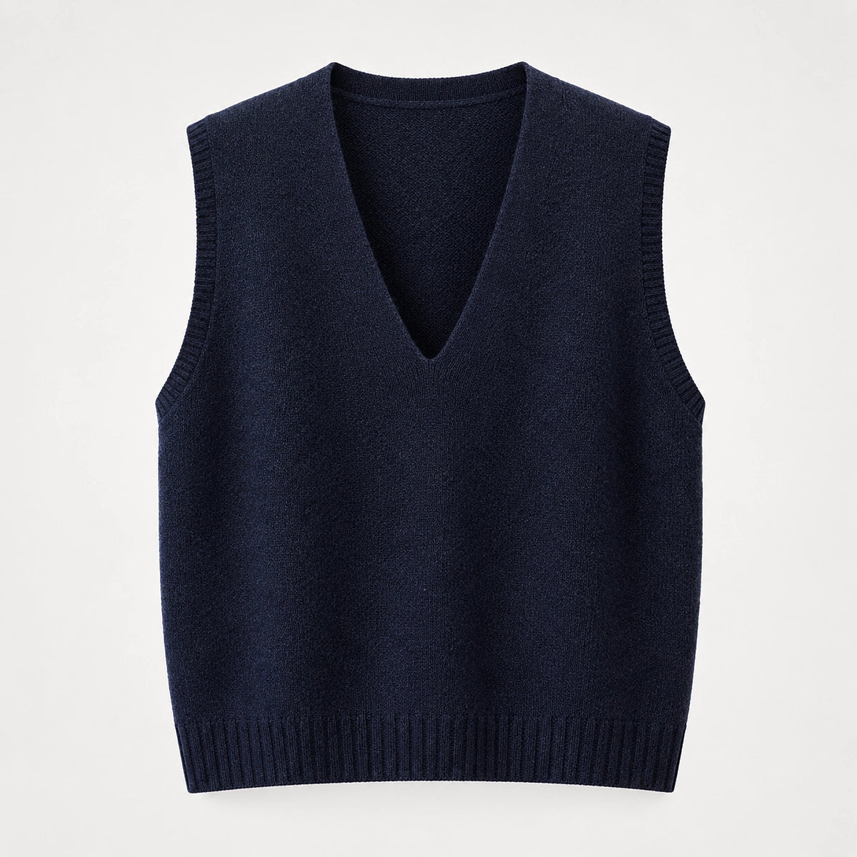 Harlo Wool Sweater Vest — Navy Blue (apparel solo)
