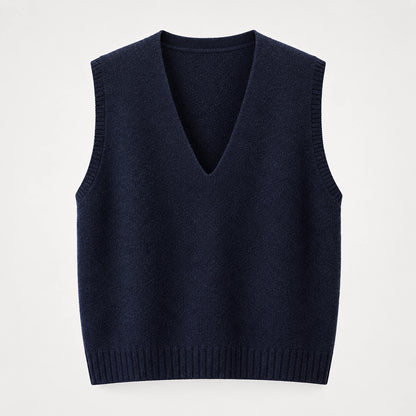 Harlo Wool Sweater Vest — Navy Blue (apparel solo)