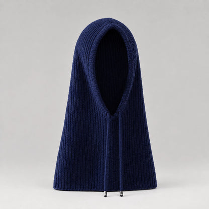 Brynn Wool Blend Balaclava Hood — Navy Blue (headwear solo front)