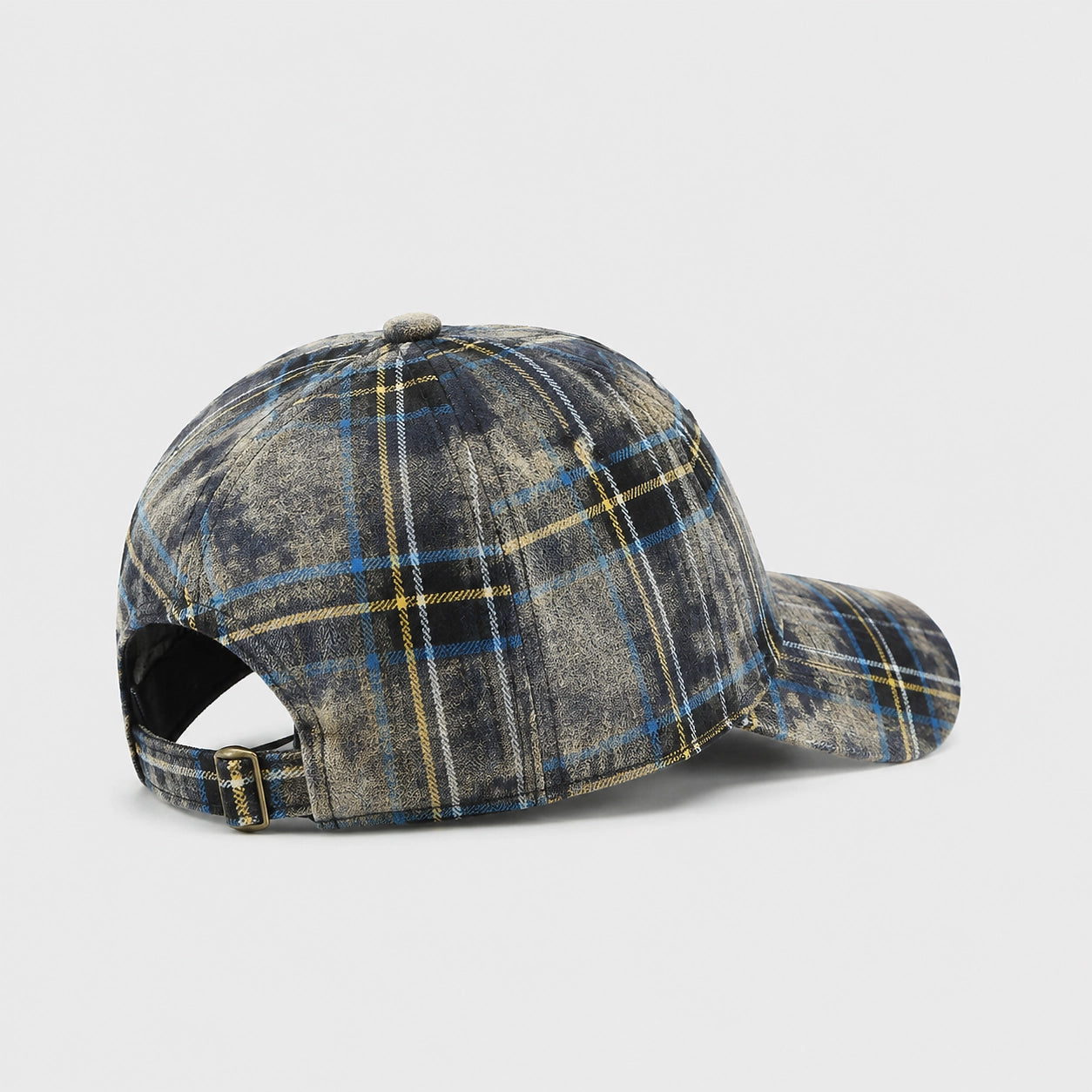 Berwick Cotton Plaid Cap — Navy Blue (studio solo alt)