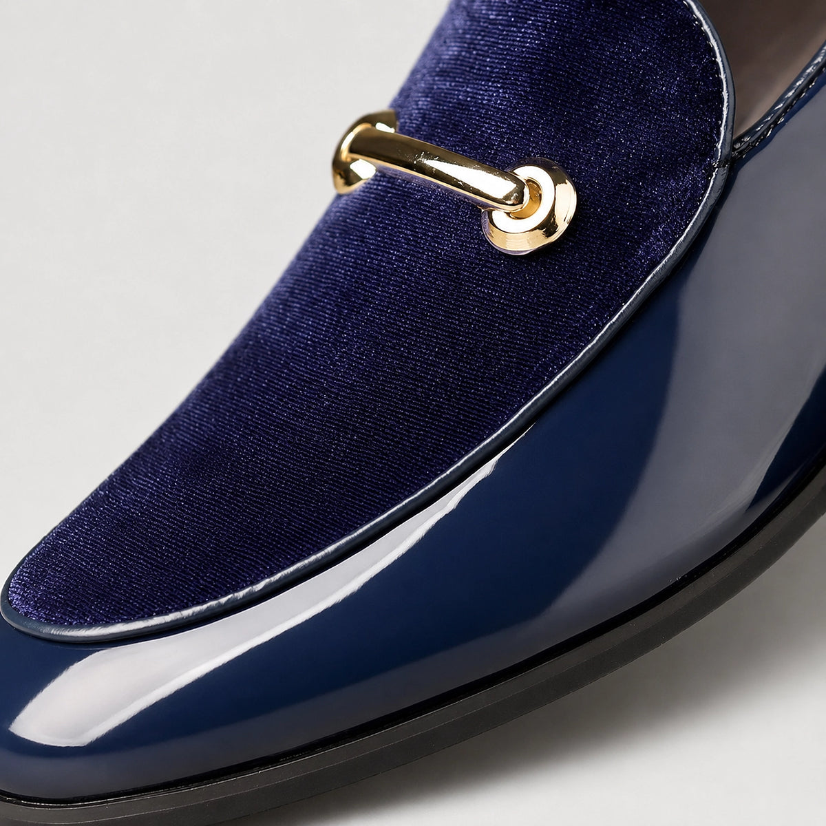 Dalcourt Leather Horsebit Loafers — Navy (mens shoe zoom)